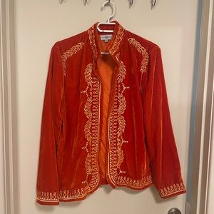 Brand house of sky embroidered velvet jacket